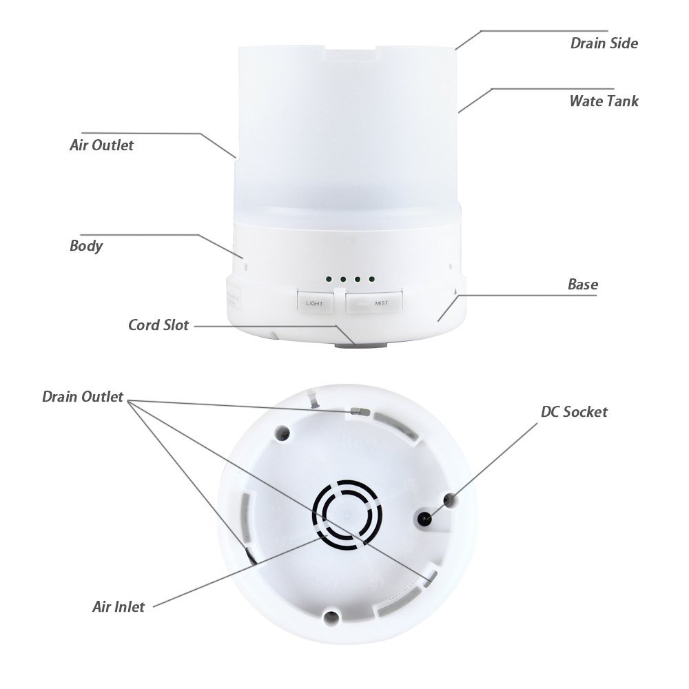 300ml Muji Style Ultrasonic Aroma Diffuser - Goodmart