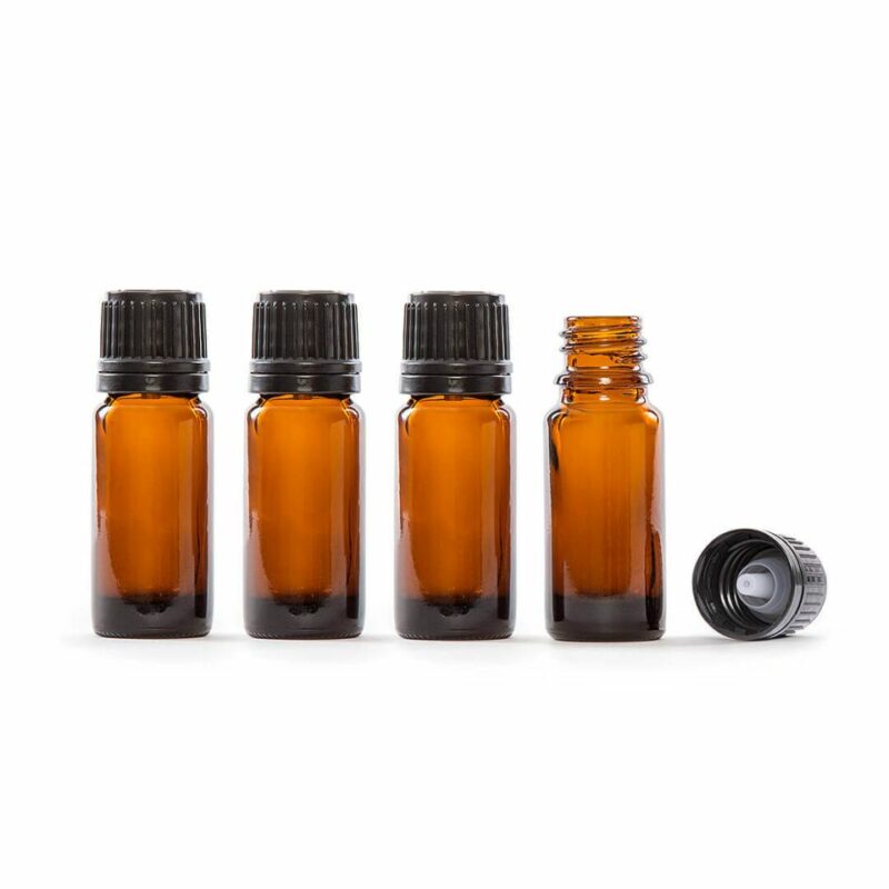 10ml Amber Glass Essential Oil Bottle Pack of 4