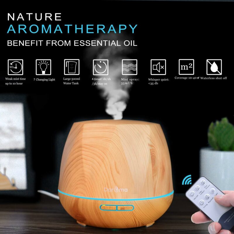 500ml wood design ultrasonic diffuser with Remote YK18