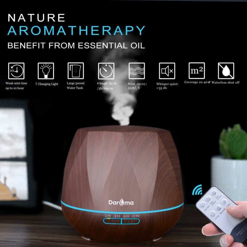500ml wood design ultrasonic diffuser with Remote YK18