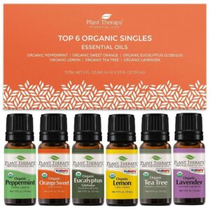 Plant Therapy Top 6 Singles Organic Essential Oil Set